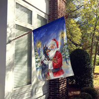 Doberman Pinscher with Santa Claus House Flag