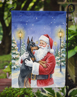 Doberman Pinscher with Santa Claus Garden Flag