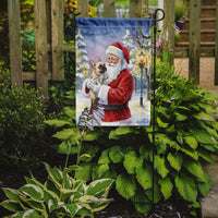 French Bulldog with Santa Claus Garden Flag