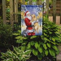 Yellow Labrador Retriever with Santa Claus Garden Flag
