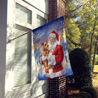 Norwich Terrier with Santa Claus House Flag