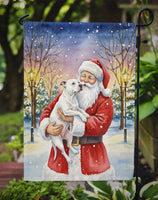 White Pit Bull Terrier with Santa Claus Garden Flag