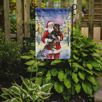 Rottweiler with Santa Claus Garden Flag