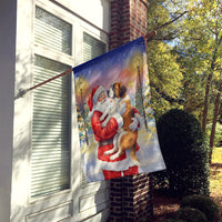 Saint Bernard with Santa Claus House Flag