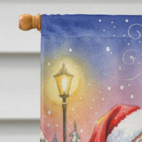 Saint Bernard with Santa Claus House Flag