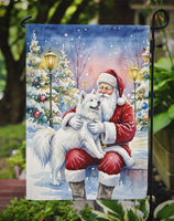 Samoyed with Santa Claus Garden Flag