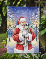 Schnauzer with Santa Claus Garden Flag