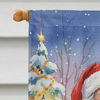 Scottish Deerhound with Santa Claus House Flag