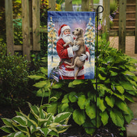 Scottish Deerhound with Santa Claus Garden Flag