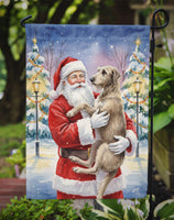 Scottish Deerhound with Santa Claus Garden Flag