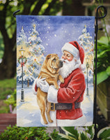 Shar Pei with Santa Claus Garden Flag