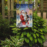 Sheltie with Santa Claus Garden Flag