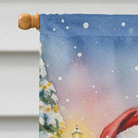 Shiba Inu with Santa Claus House Flag