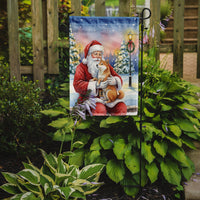 Shiba Inu with Santa Claus Garden Flag