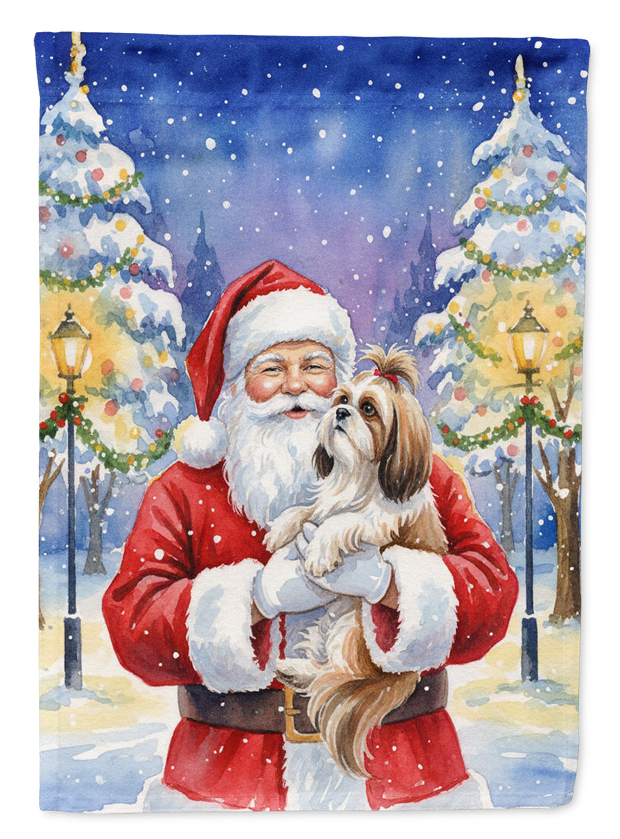 Shiba Inu with Santa Claus Garden Flag| If It's Flags