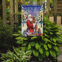 Vizsla with Santa Claus Garden Flag