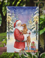 Vizsla with Santa Claus Garden Flag