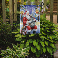 Weimaraner with Santa Claus Garden Flag