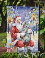 Weimaraner with Santa Claus Garden Flag