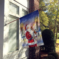 Welsh Springer Spaniel with Santa Claus House Flag