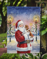 Welsh Springer Spaniel with Santa Claus Garden Flag
