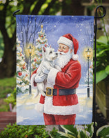 Westie with Santa Claus Garden Flag
