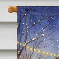 Wirehaired Pointing Griffon with Santa Claus House Flag