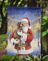 Wirehaired Pointing Griffon with Santa Claus Garden Flag