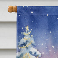 Yorkie with Santa Claus House Flag