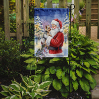 Yorkie with Santa Claus Garden Flag