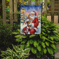 Abyssinian Cat with Santa Claus Garden Flag