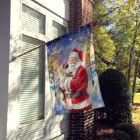 Seal Point Cat with Santa Claus House Flag