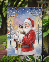 Seal Point Cat with Santa Claus Garden Flag