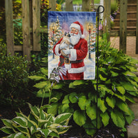 Siamese Cat with Santa Claus Garden Flag
