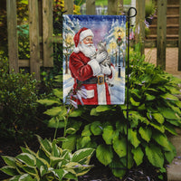 Silver Classic Tabby Cat with Santa Claus Garden Flag
