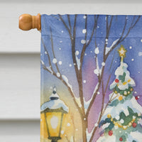 White Cat with Santa Claus House Flag