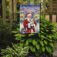 Tortie Point Cat with Santa Claus Garden Flag