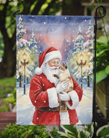 Tortie Point Cat with Santa Claus Garden Flag
