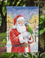 Rainbow Lorikeet with Santa Claus Garden Flag