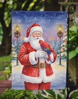 Red Lory with Santa Claus Garden Flag