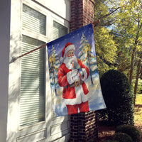 Red Bellied Parrot with Santa Claus House Flag