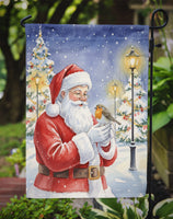 Robin with Santa Claus Garden Flag