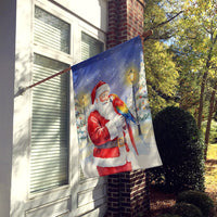 Scarlet Macaw with Santa Claus House Flag