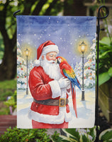 Scarlet Macaw with Santa Claus Garden Flag
