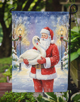 Swan with Santa Claus Garden Flag