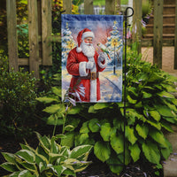 White Bellied Caique with Santa Claus Garden Flag