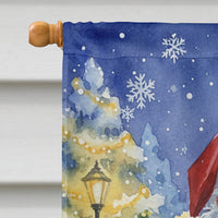 Woodpecker with Santa Claus House Flag