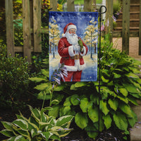 Woodpecker with Santa Claus Garden Flag