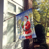Yellow Naped Amazon with Santa Claus House Flag