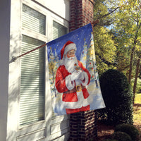 Zebra Finch with Santa Claus House Flag